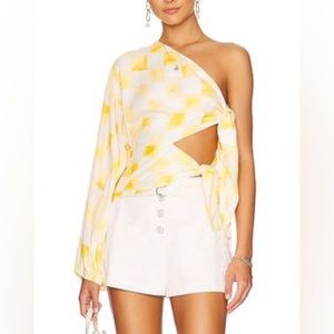 Jen’s pirate booty Ocean Front Graffiti Bridge Top size L.